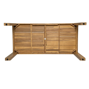 TREXM 7-Piece Patio Dining Table Set for 6,Outdoor Furniture Sets with 72.8'Rectangle Table,Patio Table and Chairs Set with Removable Cushions for Backyard,Garden,Poolside(Light Teak+Beige Cushion)