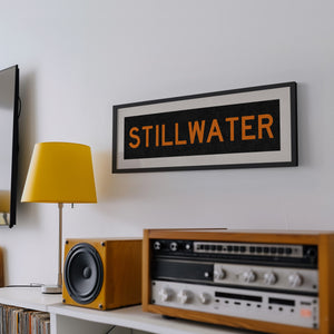 Framed Stillwater Orange Bus Scroll
