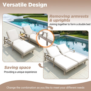 5 Position Adjustable Outdoor Chaise Lounge