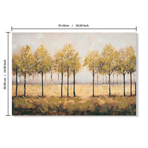 Wall Art Decor Canvas Print Autumn Embellishments Plant Forest Abstract Tree - Tan Leaves