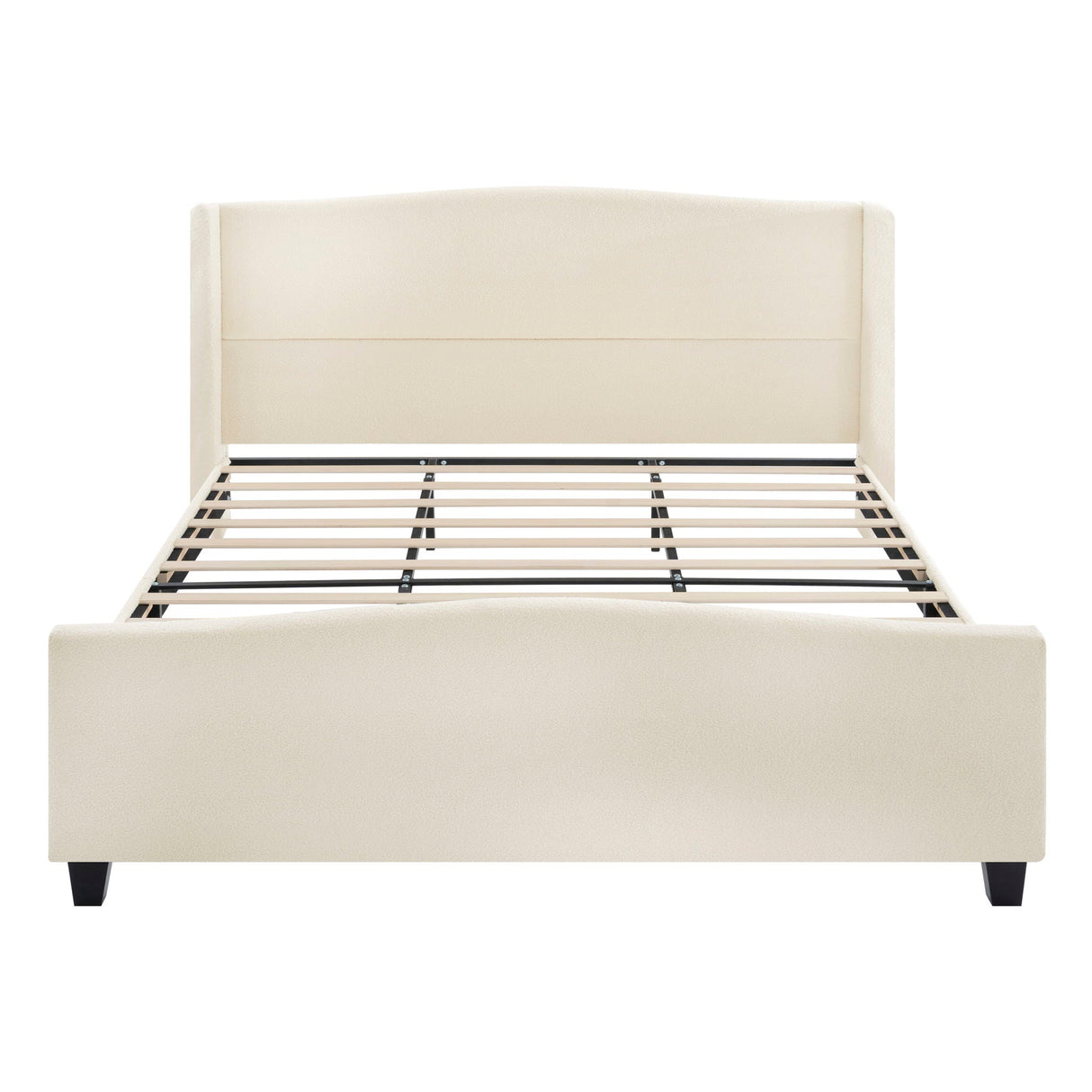 Platform Bed Frame With Tall Headboard And High Footboard