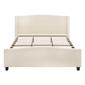 Platform Bed Frame With Tall Headboard And High Footboard