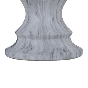 Geometric Round Outdoor End Table - Marble