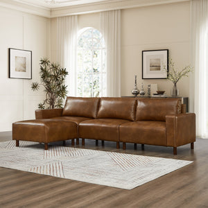 Modern Luxury Sectional Sofa with Convertible Ottoman