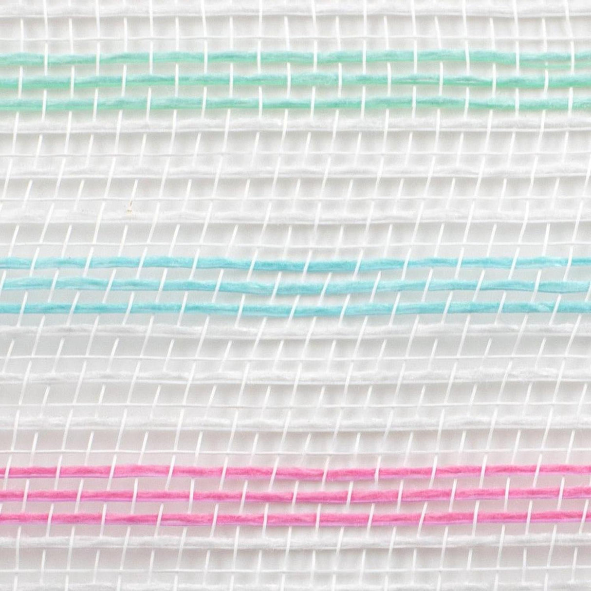 10.5" Faux Jute Stripe Mesh Ribbon: Blue, Mint, Pink, White (10 Yards)