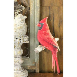 10.5" Metal Embossed Cardinal on Branch