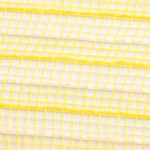 10.5" Poly Jute Deco Mesh Ribbon: Yellow & Cream