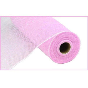 10.5" Poly Mesh Roll Ribbon: Iridescent Pastel Pink Foil