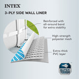 Intex 16 Foot X 42 Inch Prism Frame Rectangular Above Ground Swimming Pool Set