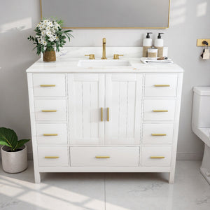 42" Modern Solid Wood Bathroom Vanity with Sink