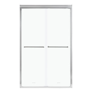 Modern Double Sliding Shower Enclosure with Tempered Glass - Pearl Silver, Gray, Black