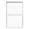 Modern Double Sliding Shower Enclosure with Tempered Glass - Pearl Silver, Gray, Black
