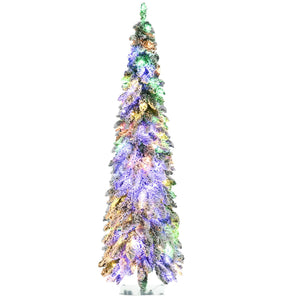 HOMCOM 6Ft Tall Prelit Pencil Artificial Christmas Tree