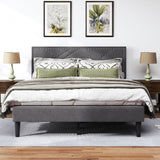 Luxurious Queen Bed Frame & Headboard – Carbon Gray