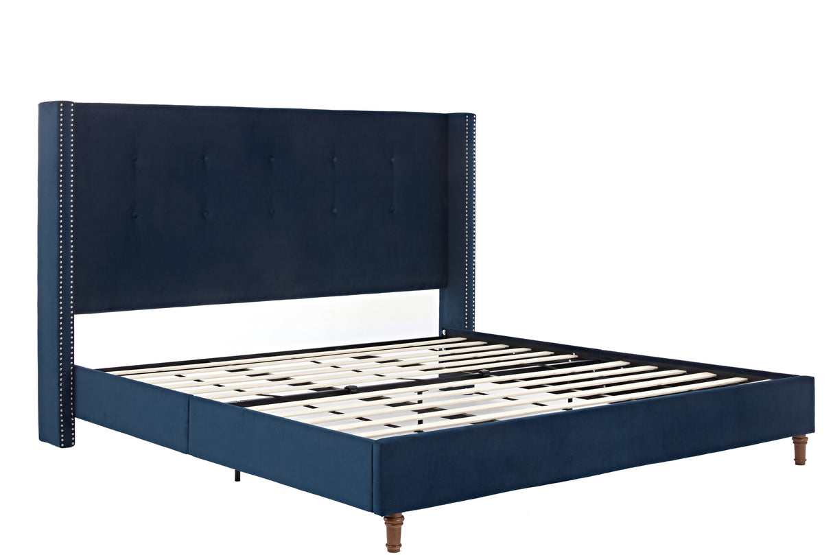 Luxury Wingback Upholstered Bed Frame