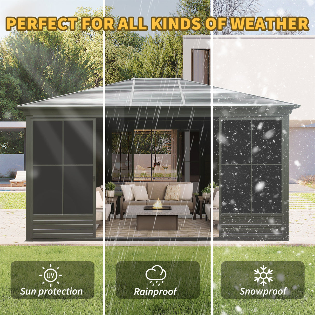12x14FT Outdoor Sunroom Gazebo