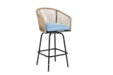 All-Weather Bar Stools with Elegant Woven Detailing – Set of Four