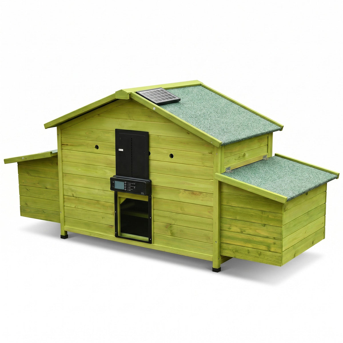 70" Automatic Chicken Coop with Solar-Powered Door - Green