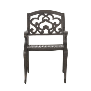 Cast Aluminum Dining Chair With Hand Crafted Details - Copper