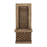35.25' High Hand Crafted Weather Resistant Floor Fountain with Light Light Brown