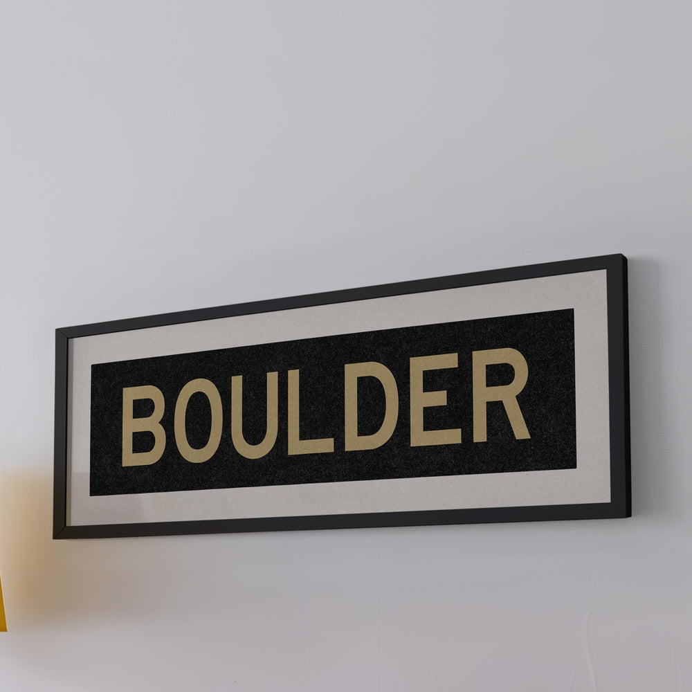 Framed Boulder Black and Gold Bus Scroll