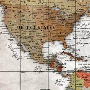 Personalized Vintage Map Wall Art Canvas Print – Custom Push