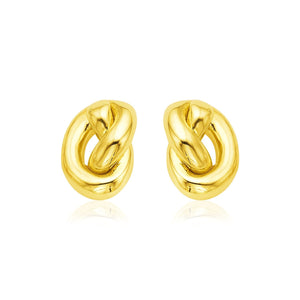14k Yellow Gold Polished Knot Earrings