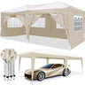 10'X20' Ez Pop Up Canopy Outdoor Portable Party Folding Tent With 6 Removable Sidewalls + Carry Bag + 4 Pieces Weight Bag