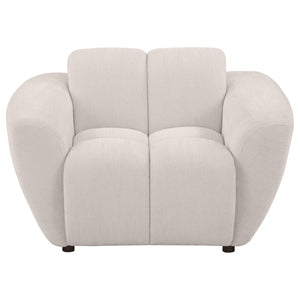 Destino Chenille Upholstered Splayed Arm Accent Chair Greige