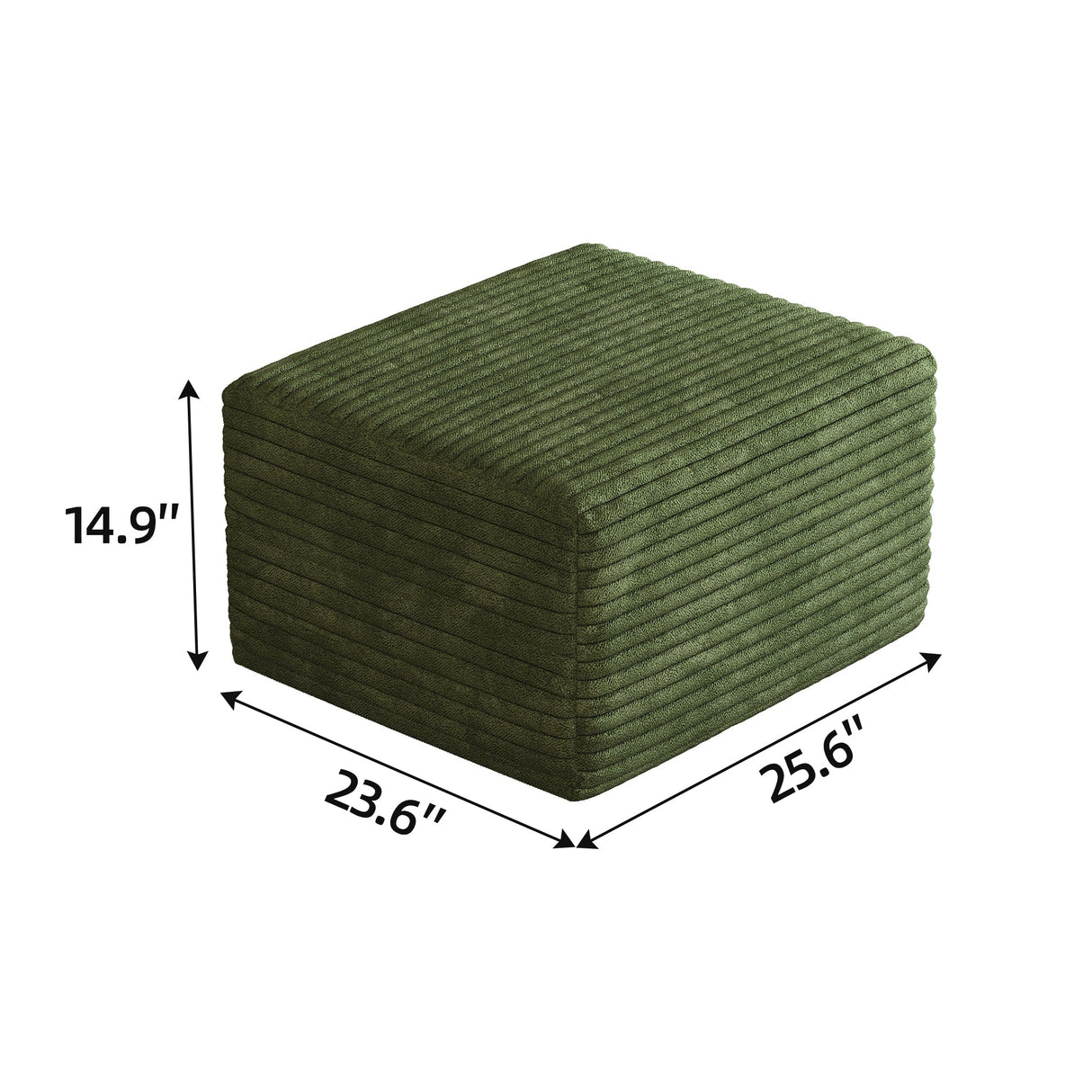 Green Sofa Ottoman – Plush Corduroy Fabric