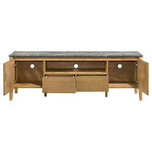 Bradley 63-inch 2-Door SmartTop TV Stand Grey and Natural