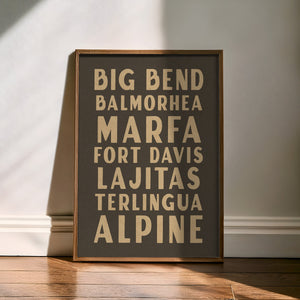 Big Bend West Texas Subway Scroll Art Print