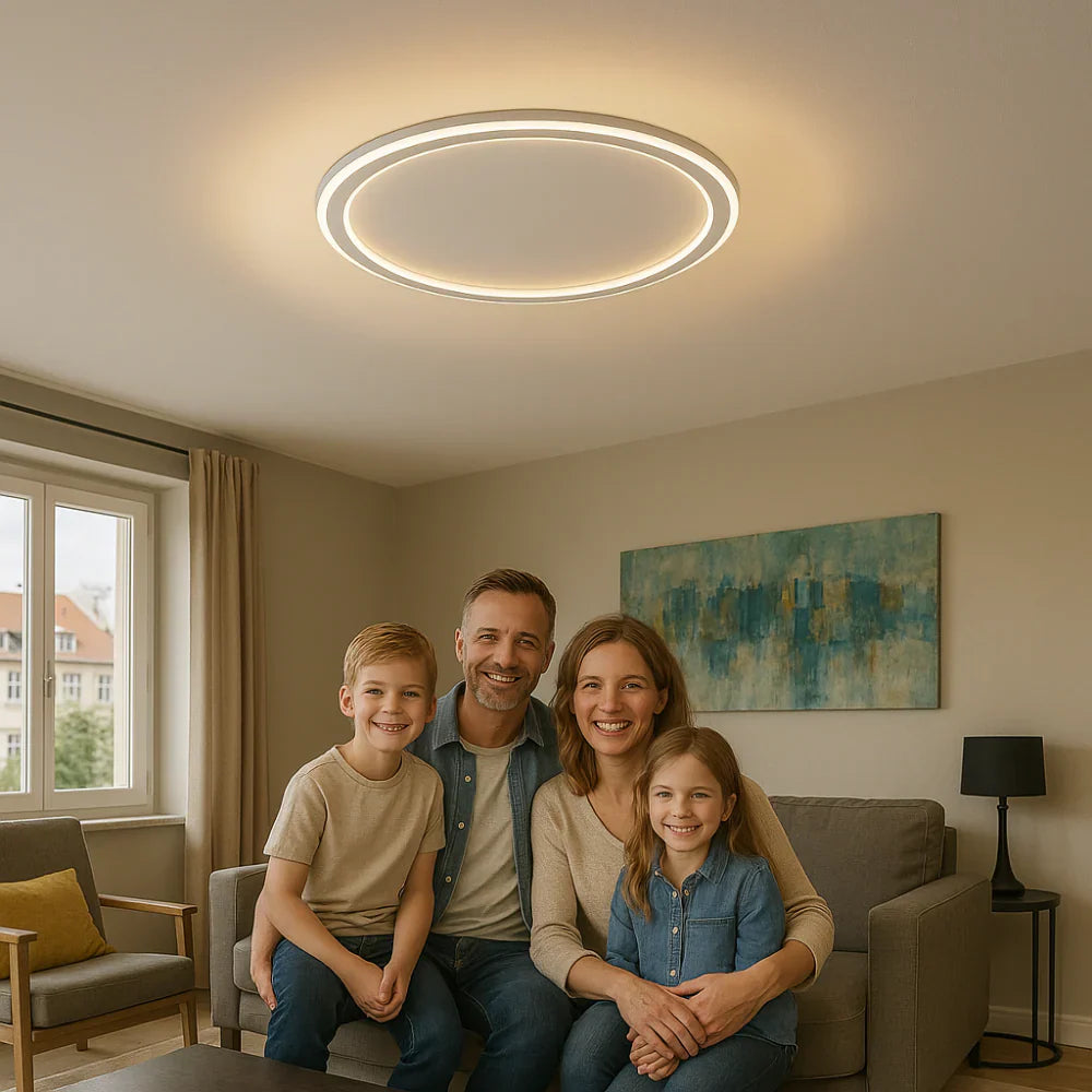 Modern LED Ceiling Light Dimmable Remote Control Round Fixture Bedroom Living