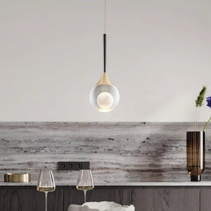 Minimalist Clear Glass Pendant Light Hanging Ceiling Fixture