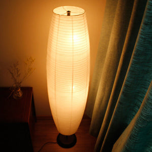 Nordic Rice Paper Column Floor Lamp 2-Light Tri-Color Lighting