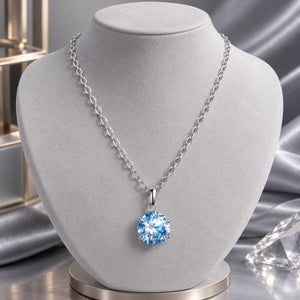 925 Sterling Silver Moissanite 6.5mm Diamond-like Pendant Necklace for Women