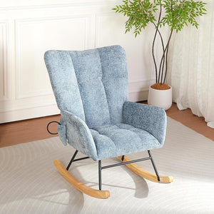 Modern Accent Rocking Chair with Solid Wood Legs