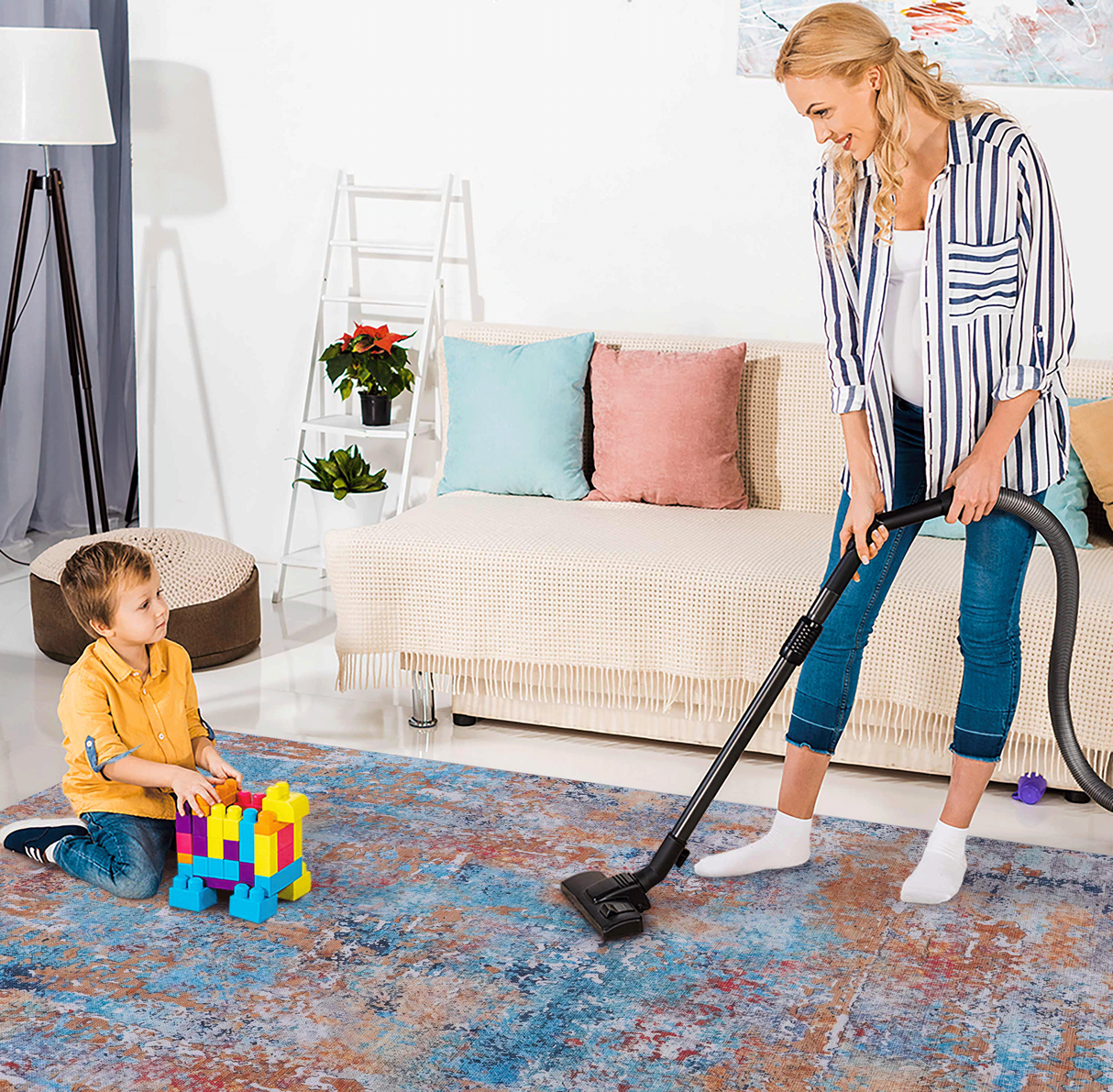 Naar Washable Area Rugs, Low-Pile, Non-Slip, Non-Shedding, Foldable, Kid & Pet Friendly