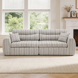 3 Seater, Couch With Throw Pillows For Living Room
