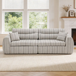 3 Seater, Couch With Throw Pillows For Living Room