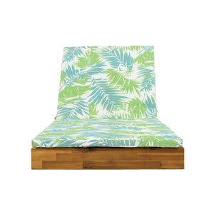 Acacia Wood Chaise Lounge with Teak Finish and Water-Repellent Cushion