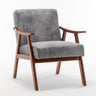 Mid Century Modern Accent Chair With Solid Wood Frame And Extra Thick Backrest