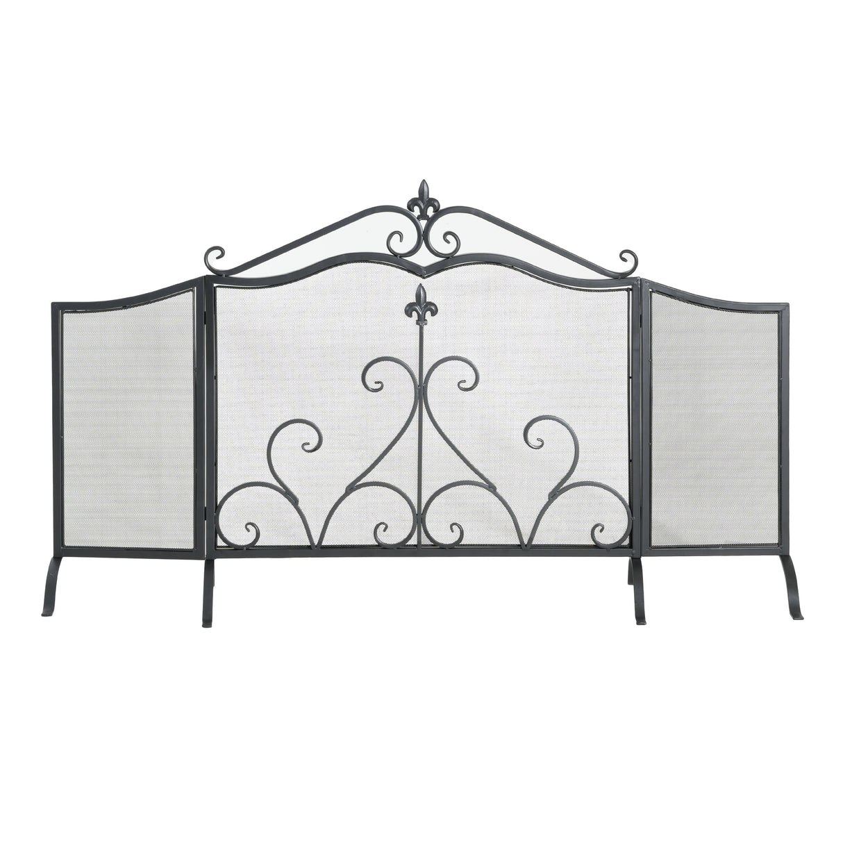 Onyx 3-Panel Iron Fireplace Screen 54" x 31.5"