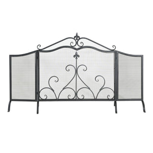 Onyx 3-Panel Iron Fireplace Screen 54" x 31.5"