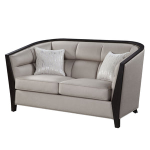 Zemocryss - Loveseat With 2 Pillows - Beige Fabric