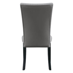 Caralin - Side Chair (Set of 2) - Gray Synthetic Leather & Black