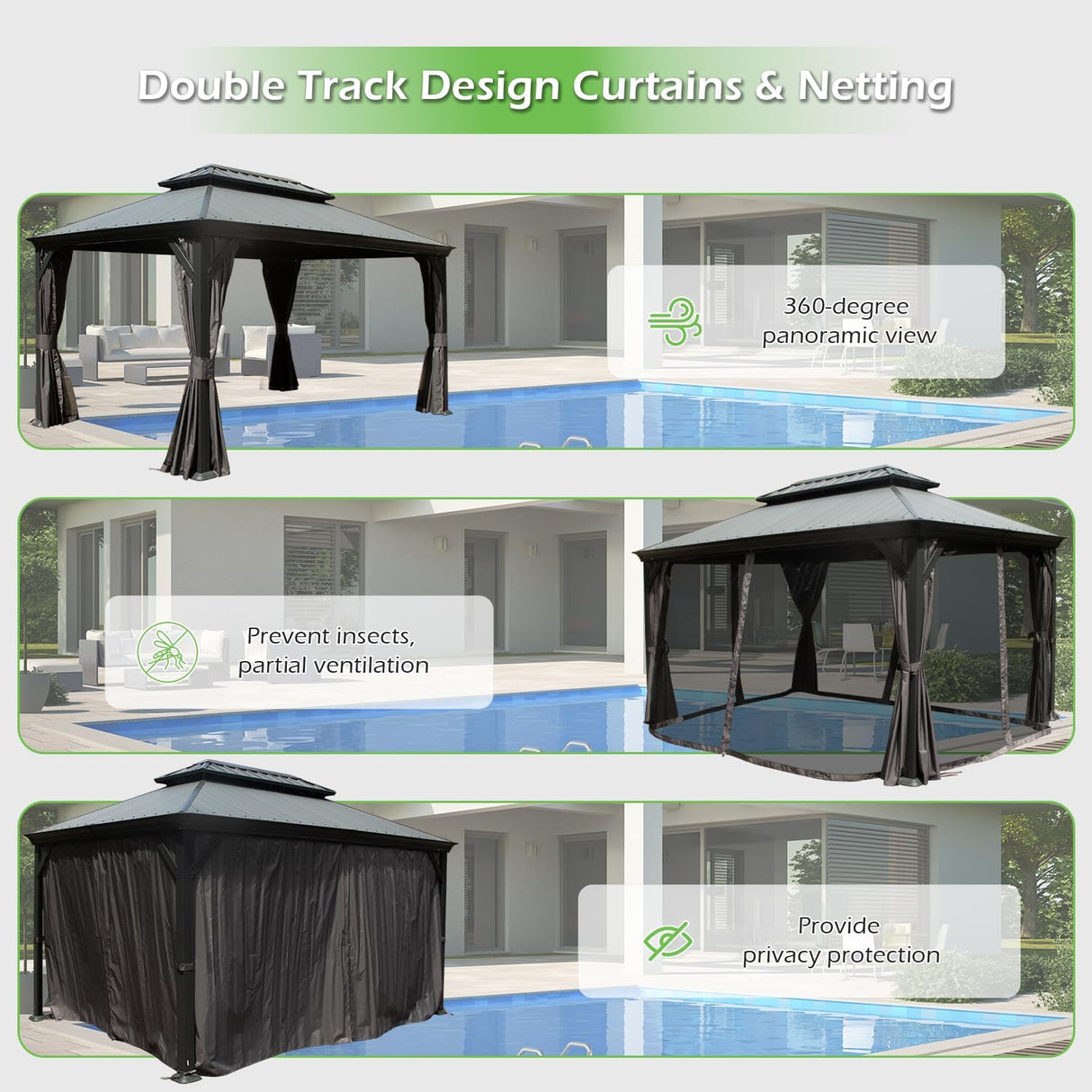 10'x14' Hardtop Gazebo with Resin Roof