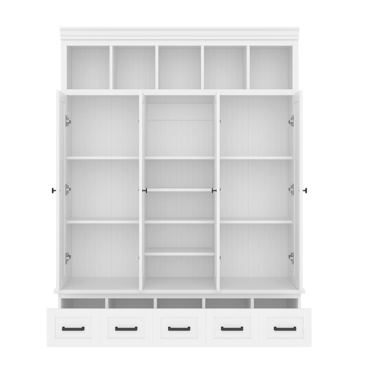Hall Tree With Bench And 5 Storage Cubbies