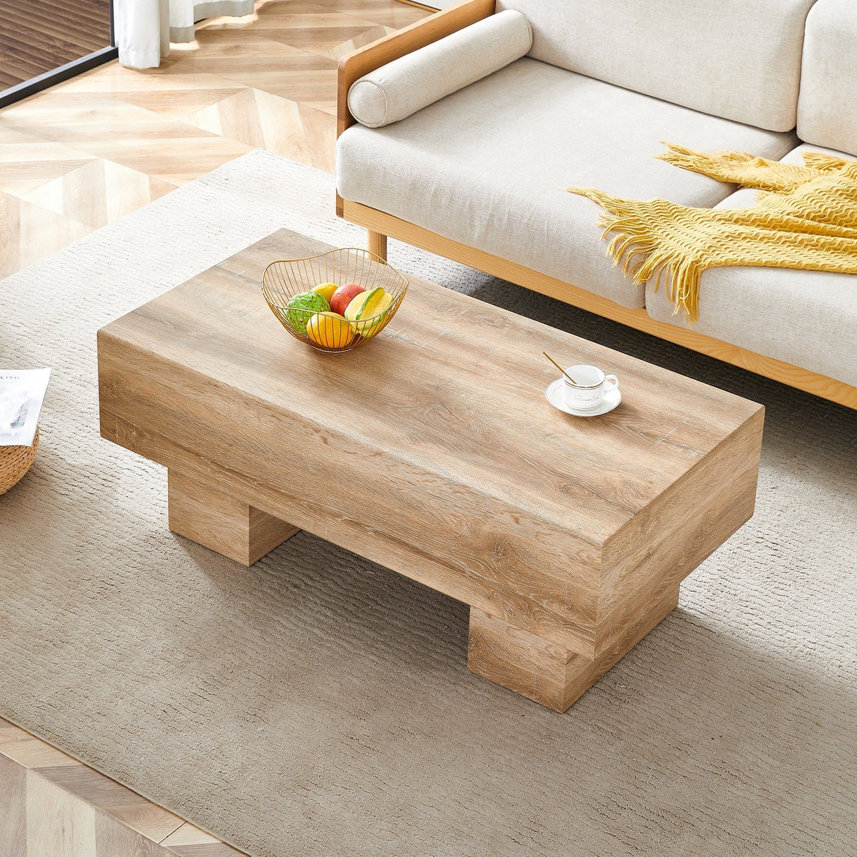 Modern Simple Light Wood Texture Coffee Table