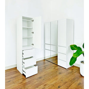 Elise - Slim Modular Closet Cabinet With Drawers - White